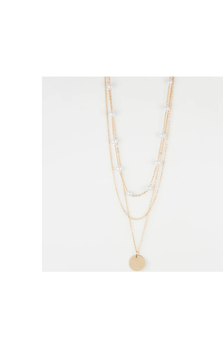 Collier 3 rangs - Alliage - Doré & blanc - Image 2