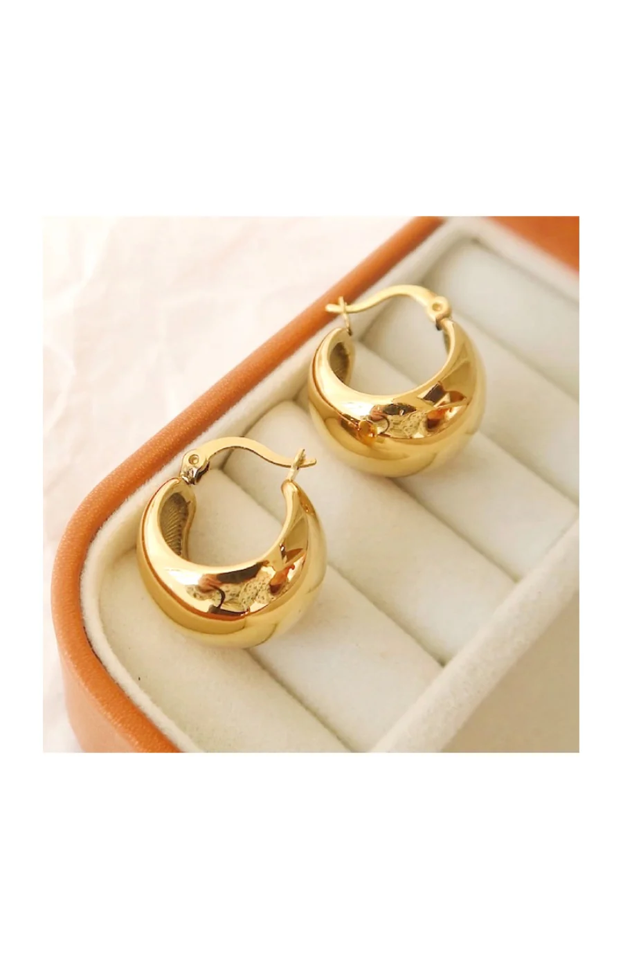 Boucles d'oreilles - Laiton doré plaqué or - Image 2
