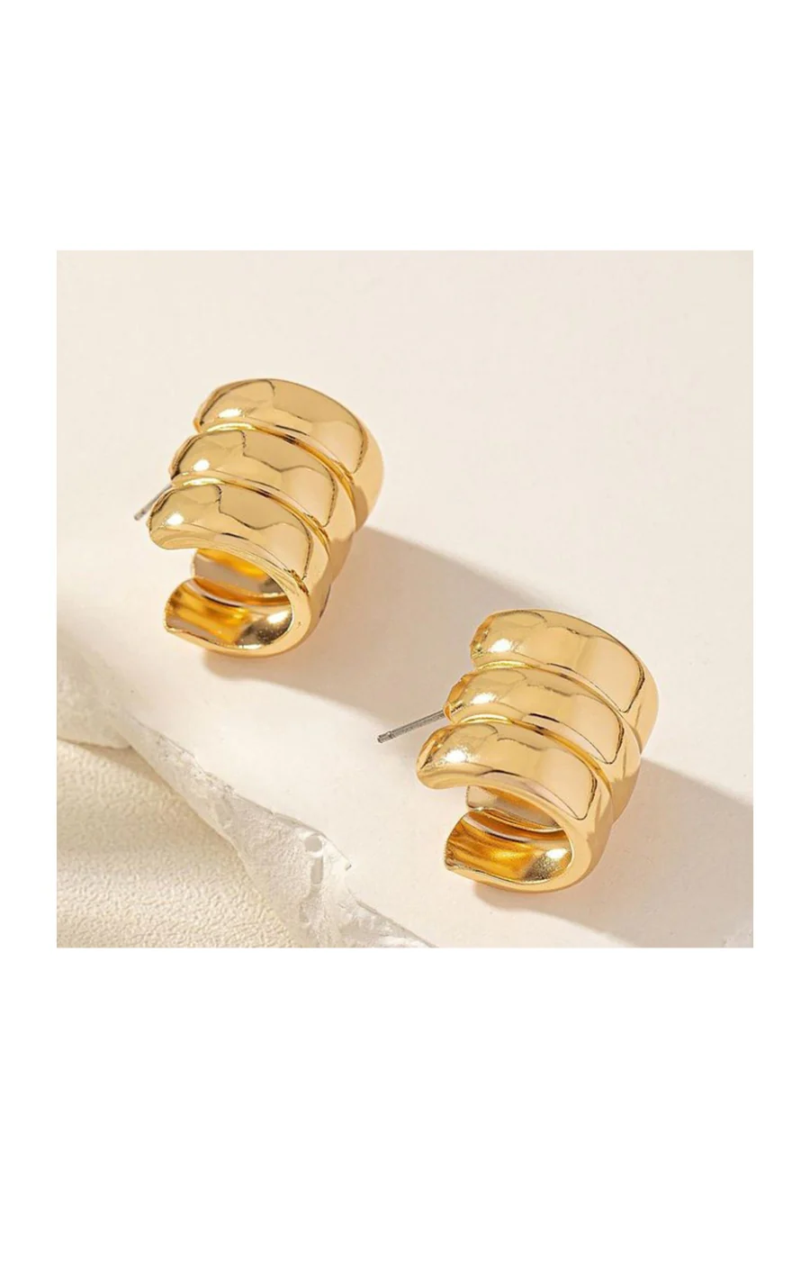 Boucles d'oreilles - Laiton plaqué or - Image 2