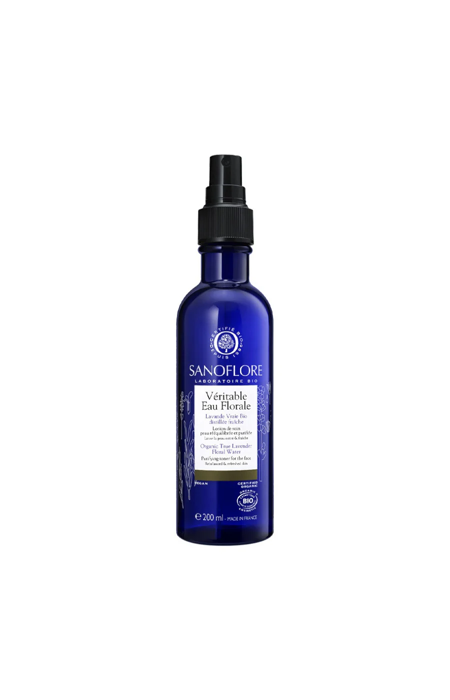 Eau florale de lavande bio - Véritable - Peaux mixtes à grasses - 200 ml