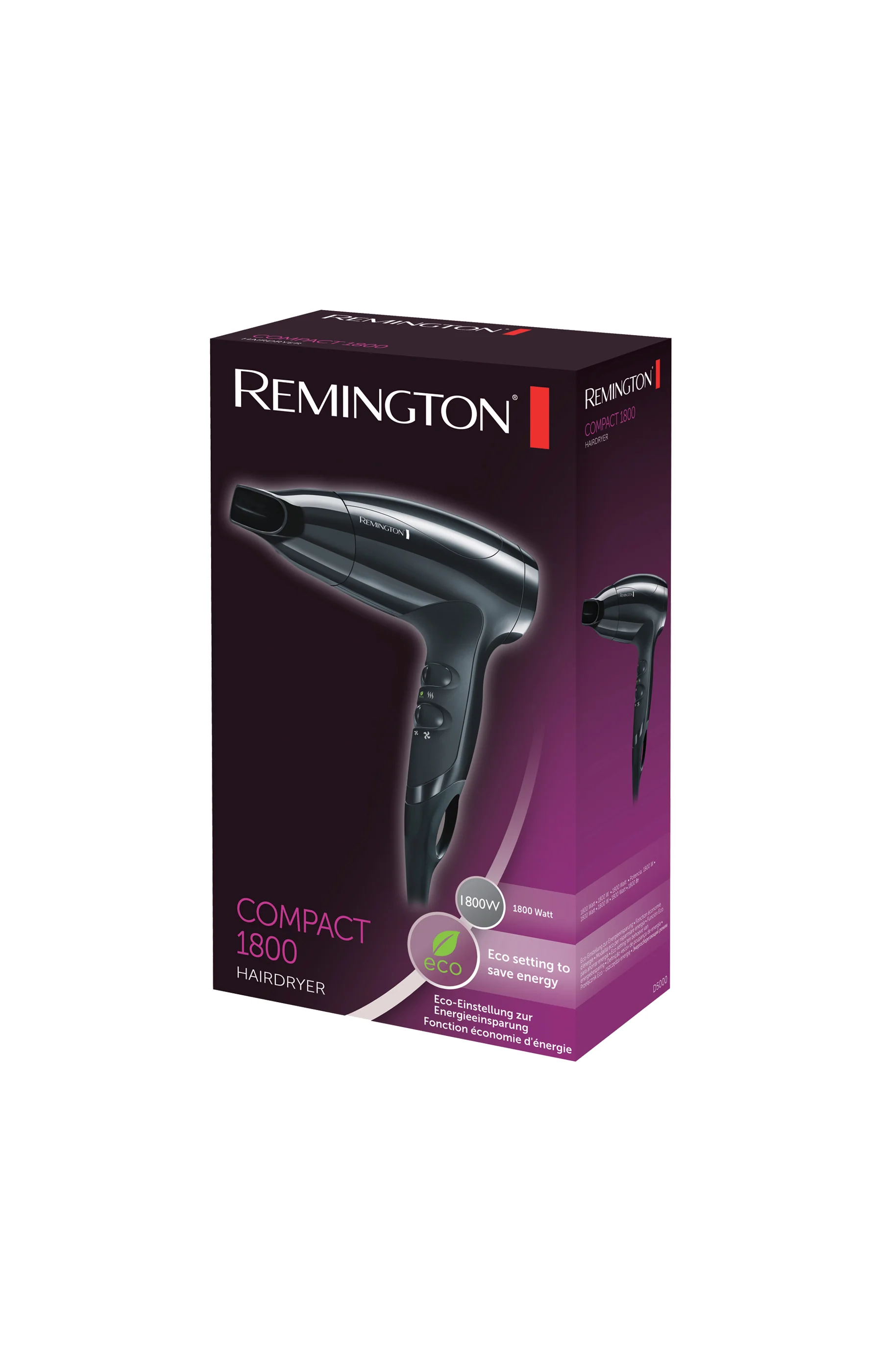 Sèche‑cheveux compact - 1800 W - Noir - Image 3