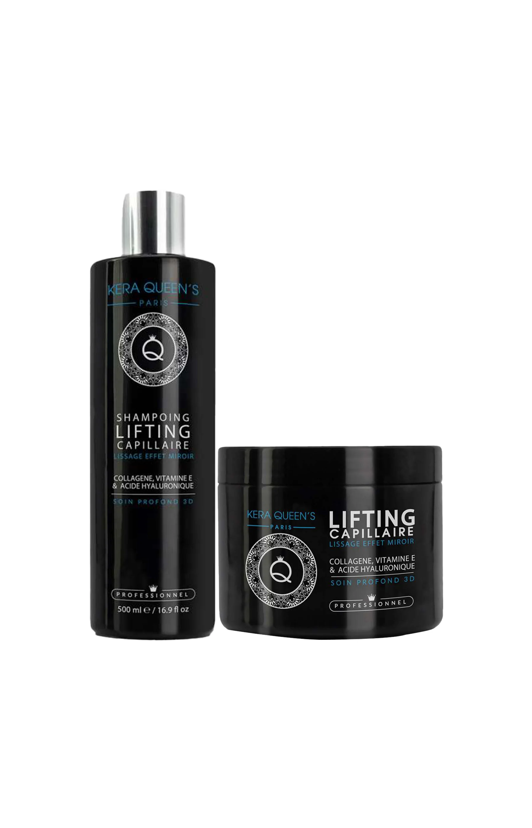 Shampoing & masque lifting effet miroir 3D - Collagène & vitamine E - Cheveux fragilisés - 2 x 500 ml