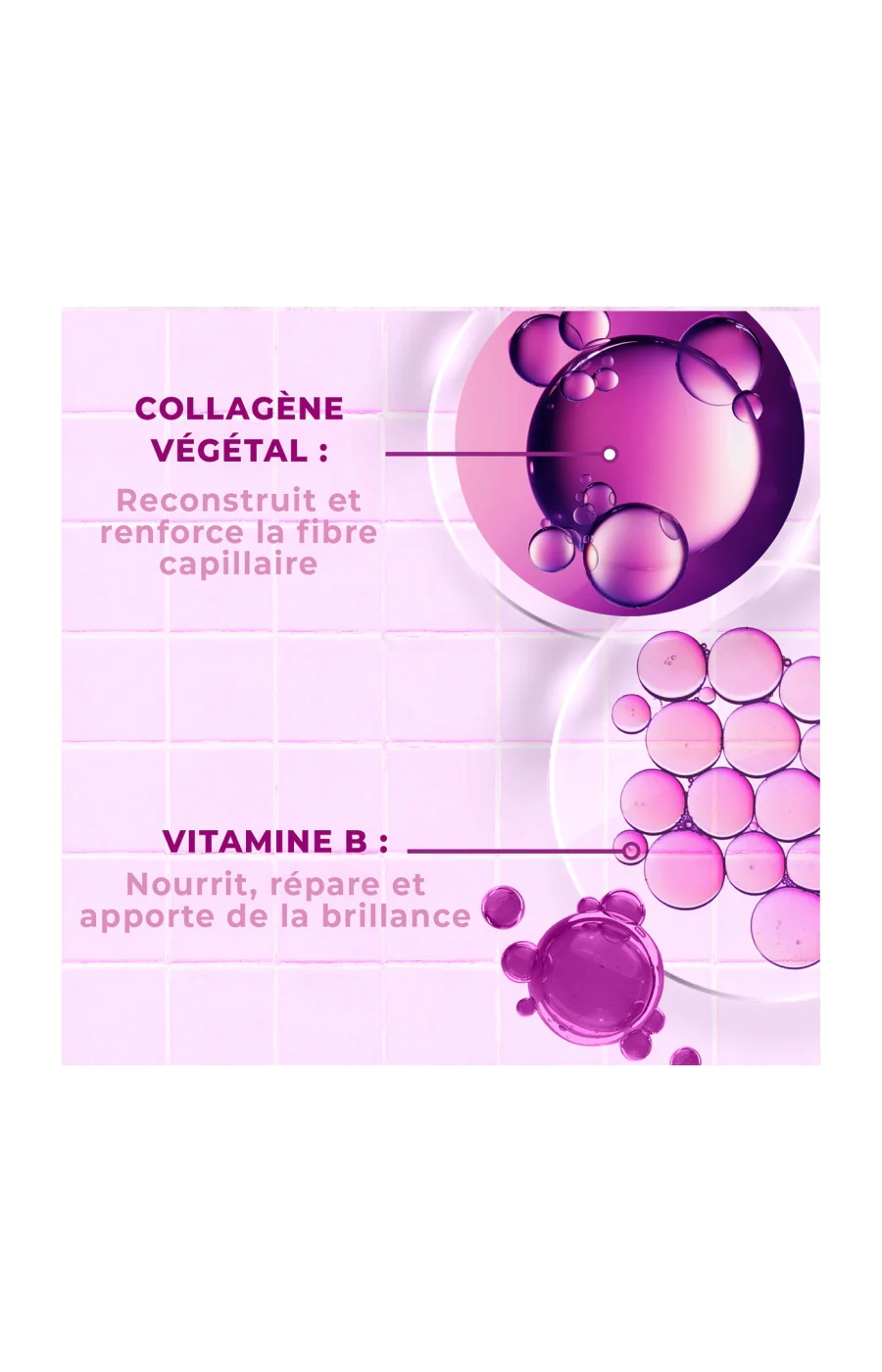 Shampoings réparateurs - Collagène & vitamine B - Cheveux très abîmés - 2 x 250 ml - Image 3