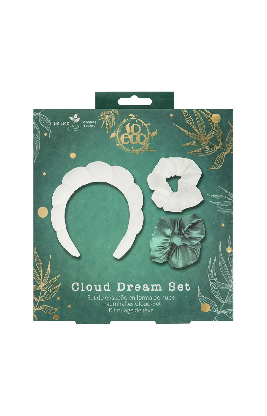Kit accessoires cheveux - Serre tête & chouchous - Vert & blanc - 3 produits - Image 3