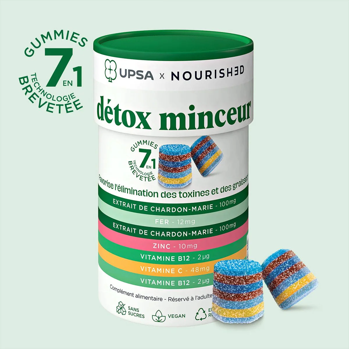 Gummies detox & minceur - Thé vert & artichaut - 30 gummies - Image 3