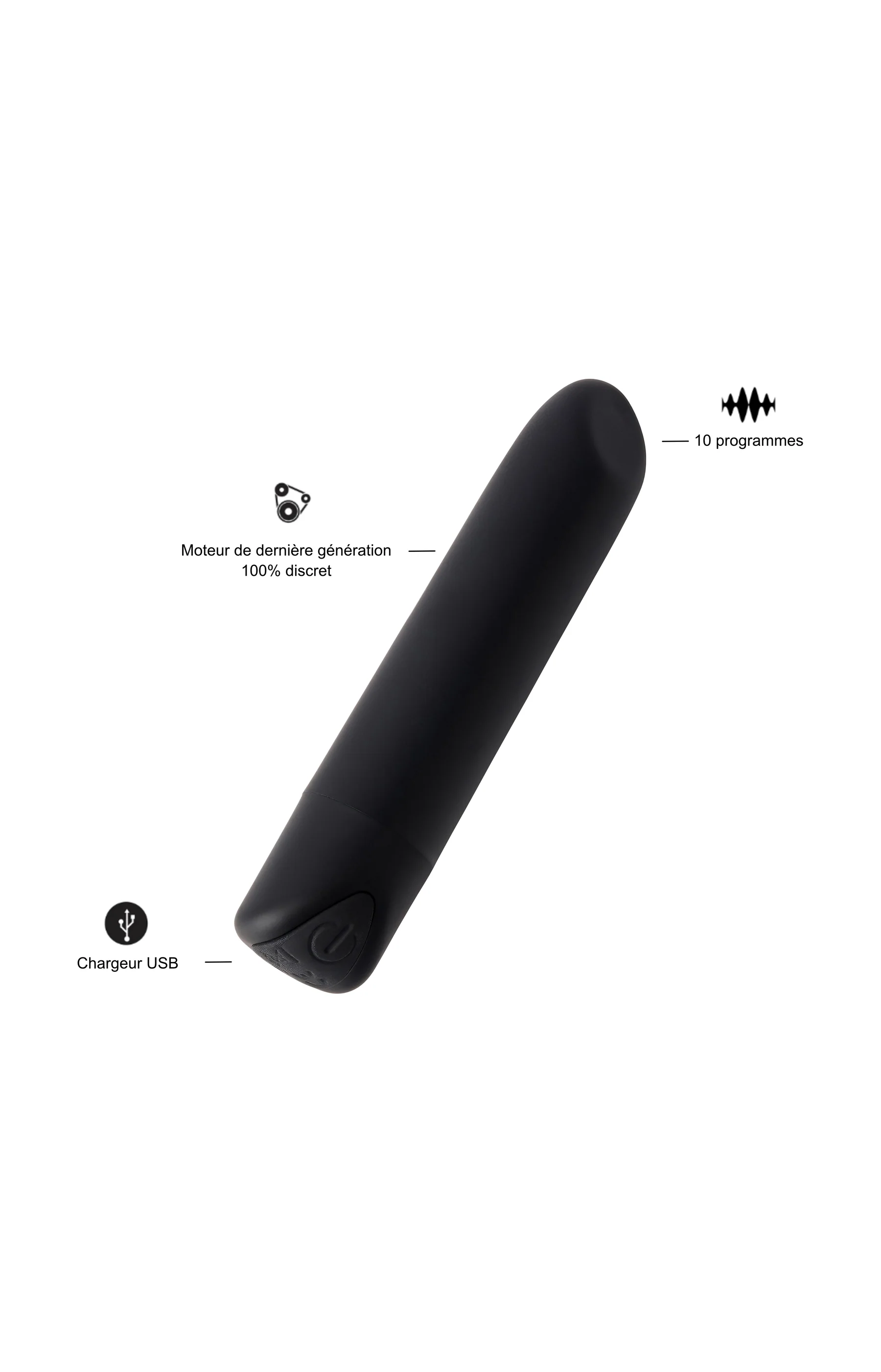 Vibromasseur - 10 programmes - Noir - Image 3