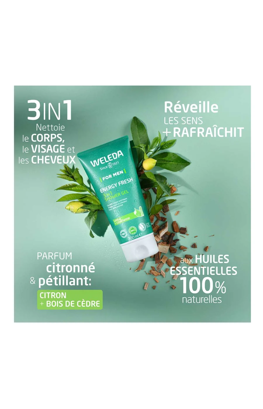 Gel douche 3-en-1 - Energy Fresh - Homme - 200 ml - Image 2