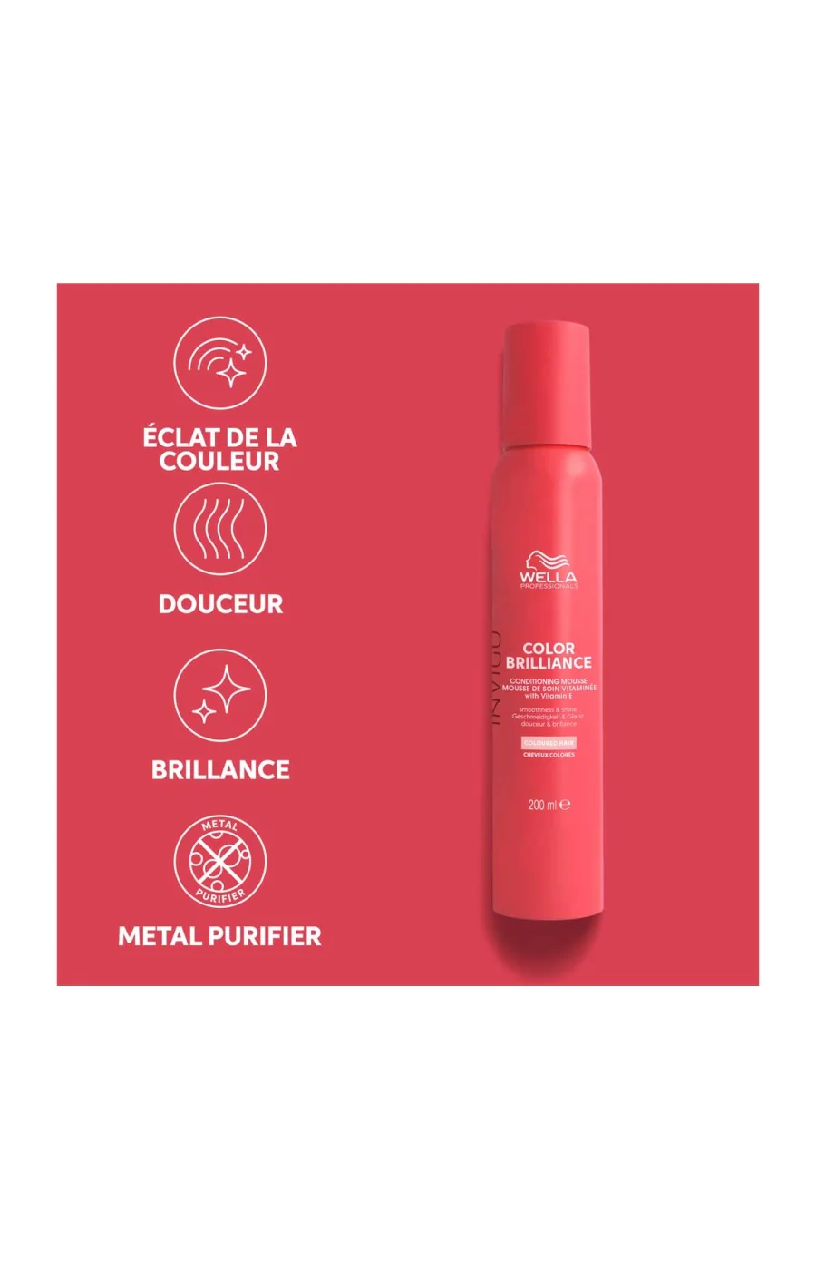 Mousse protectrice de couleur Invigo Wella Cheveux secs ou fragilisés - 200 ml - Image 4