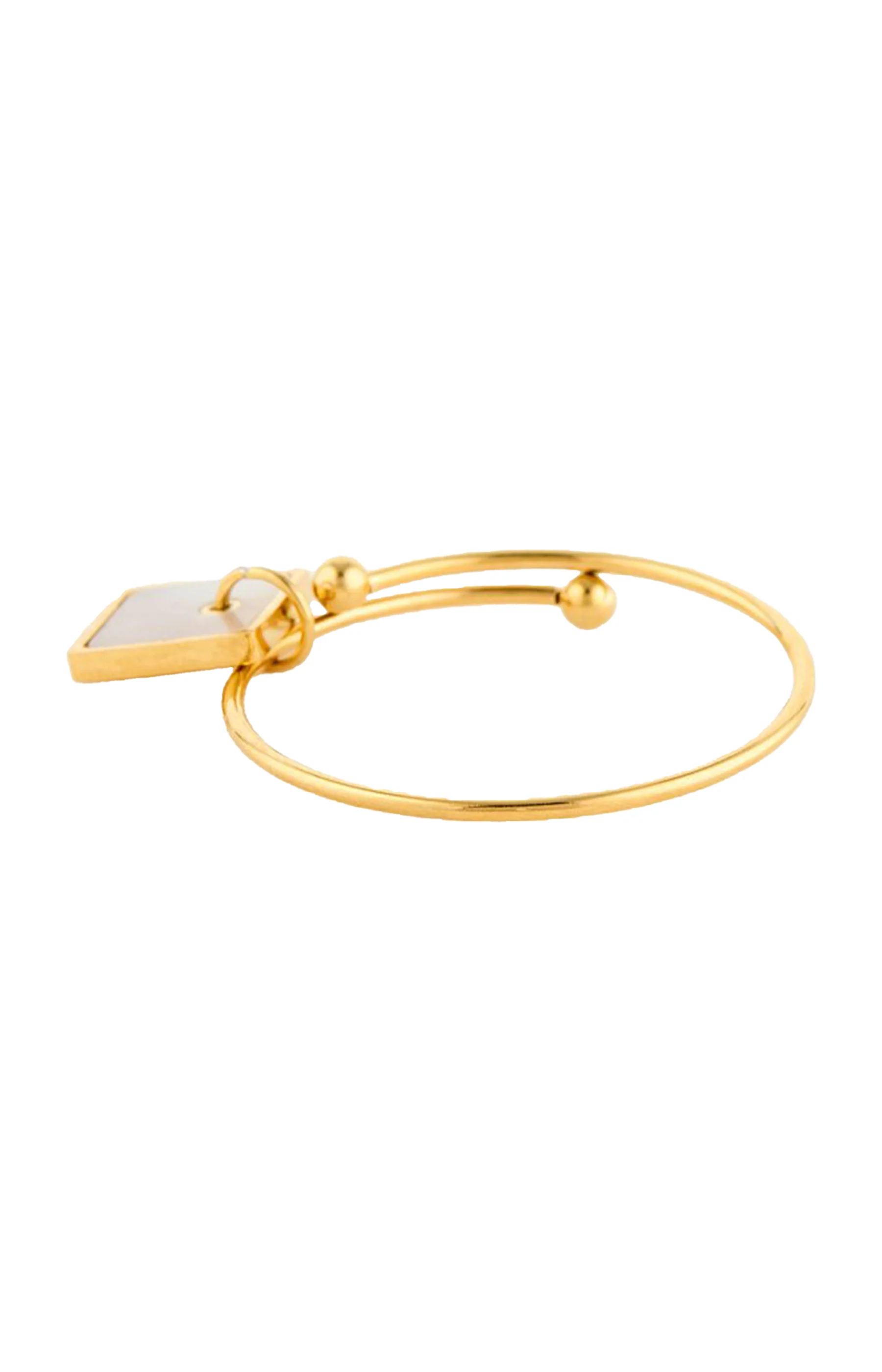 Bague ajustable - Acier inoxydable & nacre - Doré - Image 2