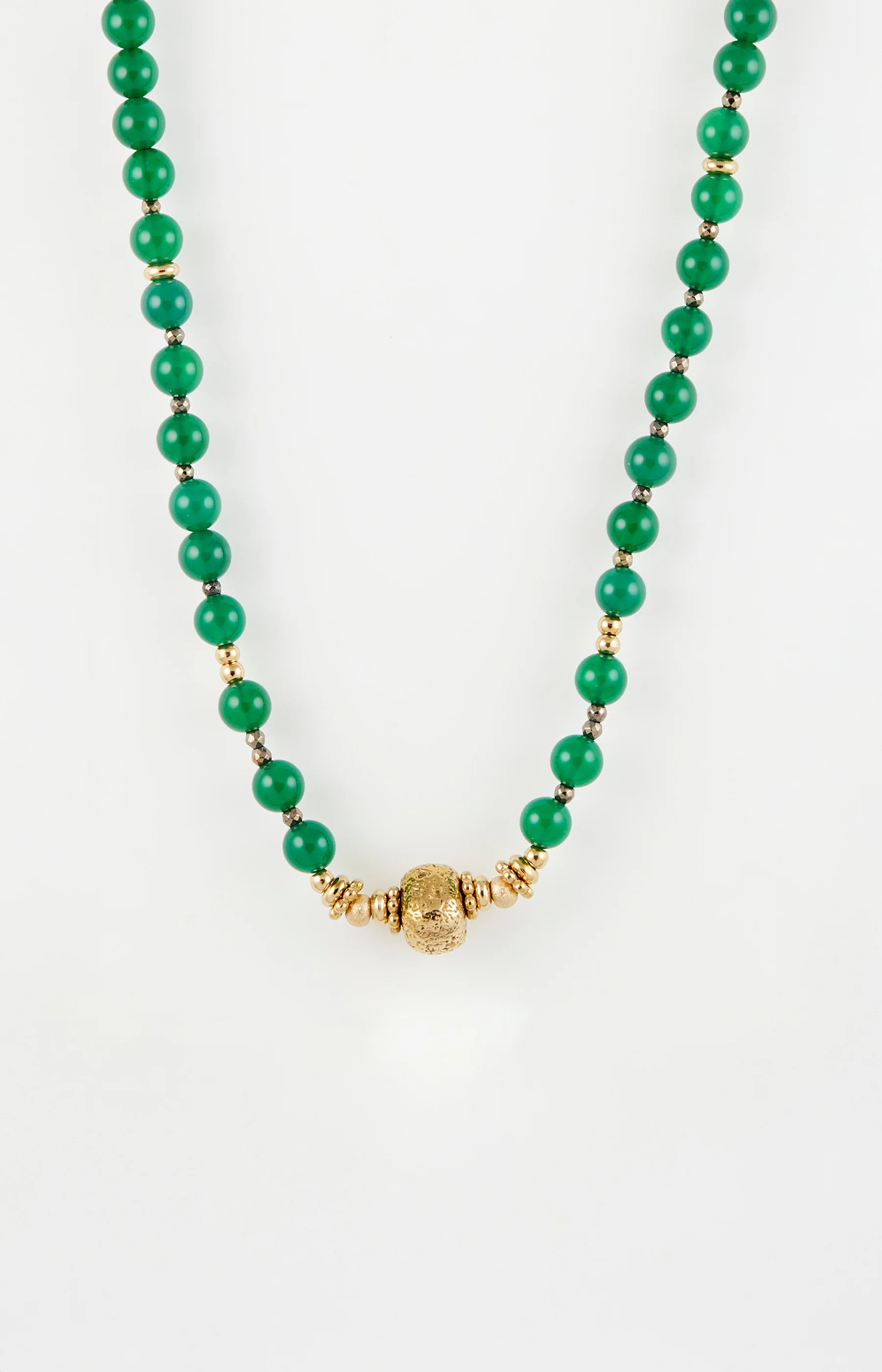 Collier - Acier inoxydable & malachite - Doré & vert - Image 2